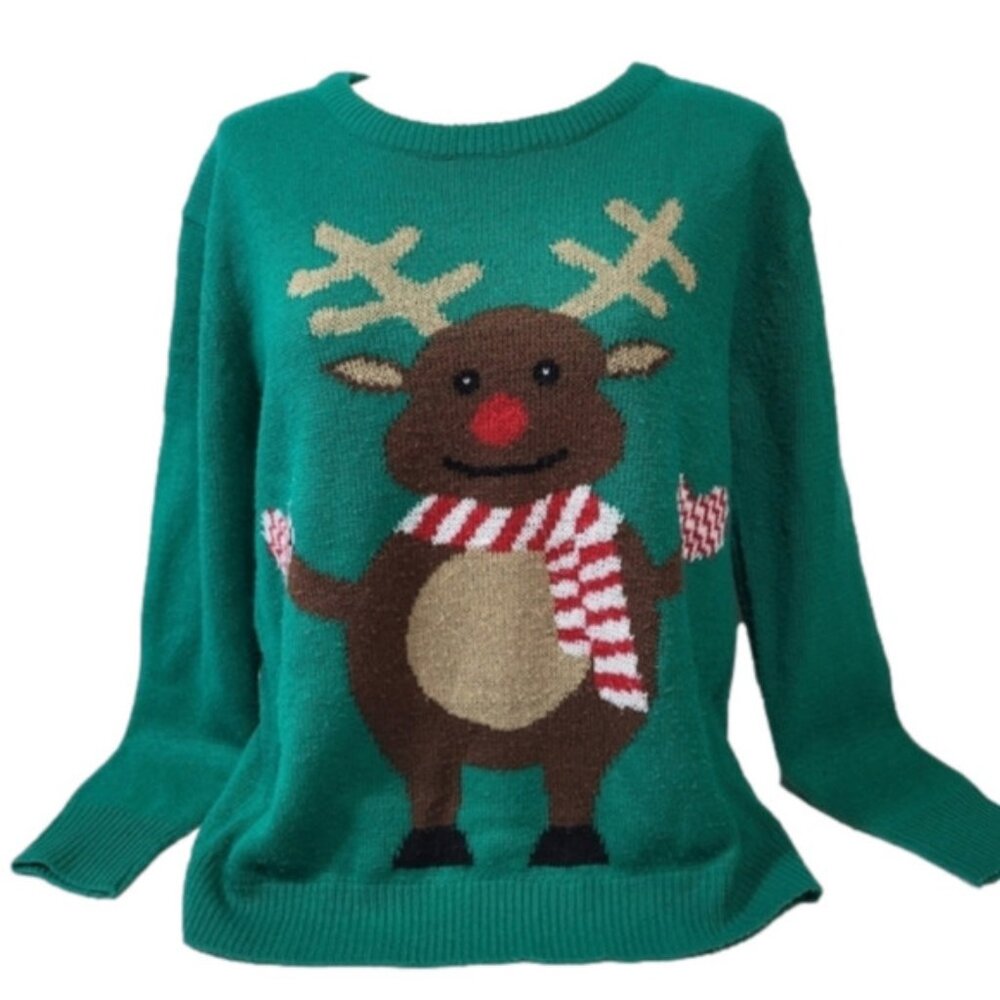 Christmas Green Rudolph Sweater